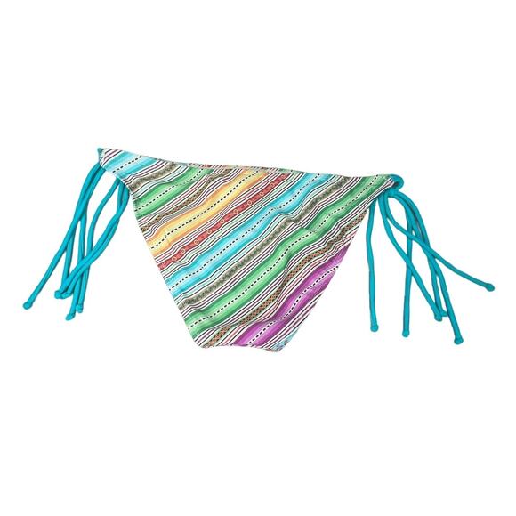 VM Striped Colorful Swimsuit Bikini Bottom Swim Bathing Suit Size Medium - Picture 2 of 7